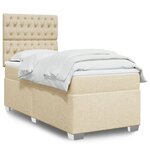 vidaXL Sommier à lattes de lit et matelas Crème 90x190 cm Tissu