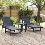 vidaXL Mobilier de jardin lounge 3 Pièces Bleu marine 38 x 38 x 46 cm