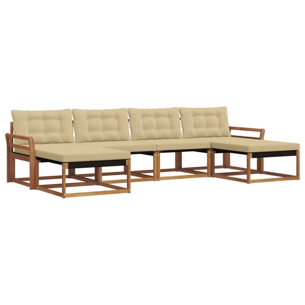 vidaXL Ensemble de canapés d'extérieur 6 Pièces Naturel et Beige
