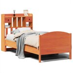 vidaXL Lit bibliothèque sans matelas cire marron 100x200 cm pin massif