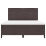 vidaXL Lit à ressorts marron foncé avec matelas et LED  180 x 200 cm en tissu