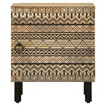 vidaXL Tables de chevet 2 Pièces noir bois de manguier massif brut