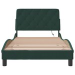 vidaXL Cadre de lit avec LED sans matelas vert foncé 100x200cm velours