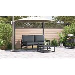 vidaXL Ensemble de canapé de jardin 3 Pièces Anthracite Acier