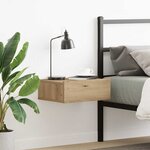 vidaXL Table de chevet flottante chêne artisanal bois d'ingénierie