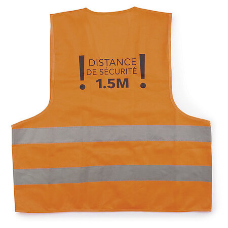 Gilet de sécurité "distance de sécurité 1,5 m" jaune ISO 20471:2013 Catégorie II