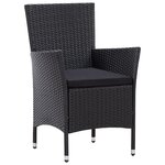 vidaXL Ensemble à manger d'extérieur 9Pièces coussins résine tressée noir