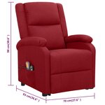 vidaXL Fauteuil de massage Rouge bordeaux Tissu