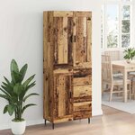 vidaXL Haut Armoire 2 Pièces Bois Ancien Bois Aggloméré et Verre