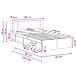 vidaXL Cadre de lit avec rangement Bois ancien 120 x 200 cm
