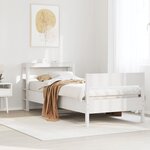 vidaXL Cadre de lit sans matelas blanc 75x190 cm bois de pin massif