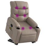 vidaXL Fauteuil inclinable de massage électrique cappuccino similicuir