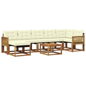 vidaXL Ensemble de canapés d'extérieur 8 pc Naturel et Crème