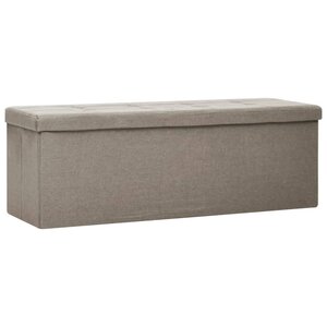 vidaXL Banc de rangement pliable Taupe Faux lin