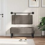 vidaXL Tête de lit suspendue Avec lumière LED Gris PU antique