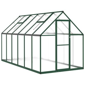 vidaXL Serre avec cadre de base vert 334x169x195 cm aluminium