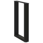vidaXL Pieds de table à manger en U 2 pièces Noir 50 x (72-73) cm Acier