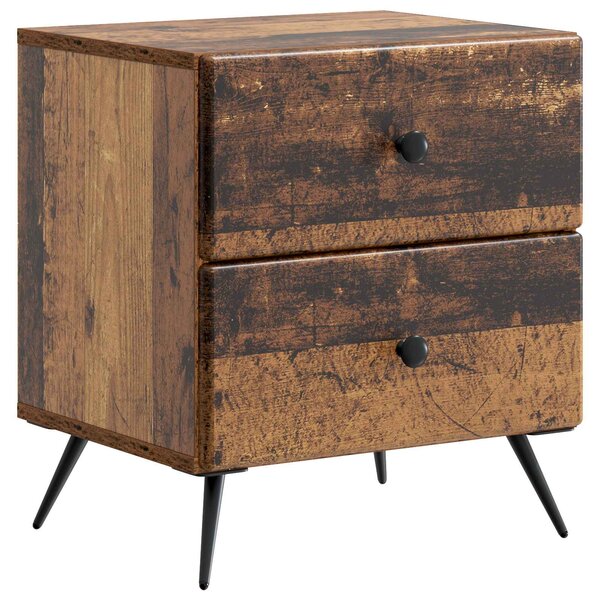 vidaXL Cabinet de chevet avec tiroir Bois ancien 43 x 34 5 x 47 5 cm