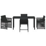 vidaXL Ensemble de salle à manger pour jardin 5 Pièces Noir polyrotin