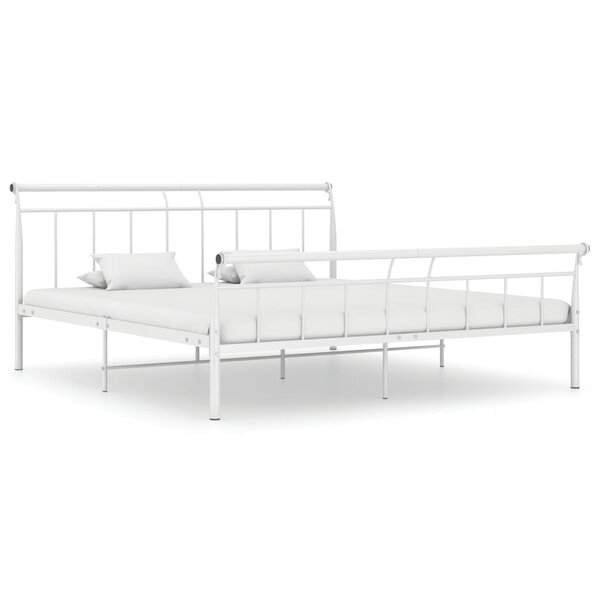 vidaXL Cadre de lit sans matelas blanc métal 200x200 cm