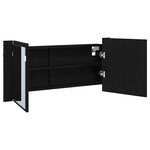 vidaXL Cabinet Miroir LED avec étagère Chêne noir 100 x 12 x 45 cm