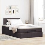 vidaXL Lit ottoman avec matelas marron foncé 120x200 cm tissu