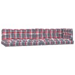 vidaXL Coussins de palette lot de 5 motif à carreaux rouge tissu