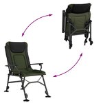 vidaXL Chaise de pêche avec accoudoir pliable vert