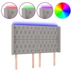 vidaXL Tête de lit à LED Gris clair 163x16x118/128 cm Tissu