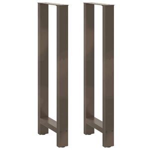 vidaXL Pieds de table de bar en acier naturel 2 pièces 50 x (110-111) cm