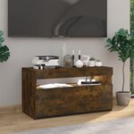 vidaXL Meuble TV avec lumières LED Chêne fumé 75x35x40 cm