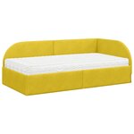 vidaXL Cadre de lit d'angle avec matelas 2 Pièces Jaune Velours