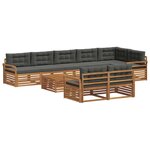 vidaXL Ensemble de canapés d'extérieur 9 pc Naturel et Anthracite