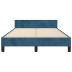 vidaXL Cadre de lit avec tête de lit Bleu foncé 120x200 cm Velours