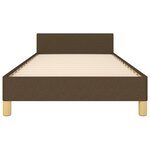vidaXL Cadre de lit avec tête de lit Marron foncé 100x200 cm Tissu