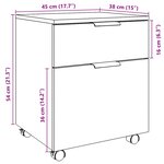 vidaXL Classeur mobile roues vieux bois 45x38x54 cm bois d'ingénierie