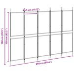 vidaXL Paravent 5 Panels Beige 250 x 180 cm Tissu