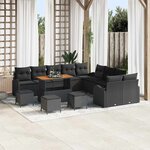 vidaXL Ensemble de canapé de jardin 14 Pièces Noir Poly rotin