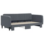 vidaXL Lit de jour avec gigogne sans matelas gris foncé 90x190 cm