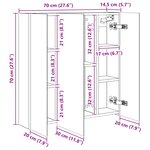 vidaXL Armoire Miroir de Salle de Bain Blanc 70 x 14 5 x 70 cm