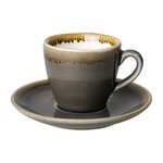 Soucoupe expresso grise 115 mm - lot de 6 -  - porcelaine