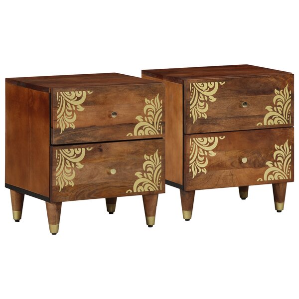 vidaXL Vasque de chevet 2 Pièces 40x33 5x46 cm en bois de manguier