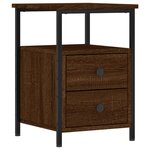 vidaXL Table de chevet chêne marron 34x35 5x50 cm bois d'ingénierie