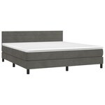 vidaXL Sommier à lattes de lit avec matelas LED Gris foncé 160x200 cm