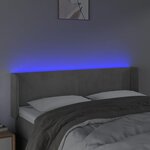 vidaXL Tête de lit à LED Gris clair 147x16x78/88 cm Velours