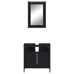 vidaXL Ensemble de meubles salle de bain 2 Pièces noir bois d'ingénierie