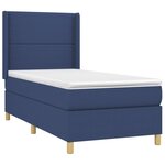 vidaXL Sommier à lattes de lit matelas et LED Bleu 80x200cm Tissu