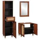 vidaXL Mobilier de salle de bain avec tiroir 3 Pièces 38 x 33 x 160 cm