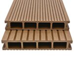 vidaXL Panneaux de terrasse creux et accessoires WPC 40 m² 2 2 m Teck