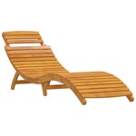 vidaXL Chaise longue 2 Pièces Marron 55 x 184 x 64cm Bois d'acacia massif
